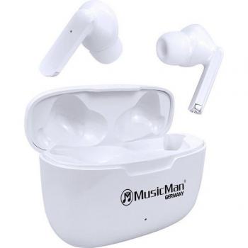 Auriculares In-Ear True Wireless Stereo (TWS) Bluetooth Blanco con Estuche de Carga, Control Táctil y 16h de Autonomía - BT-X63