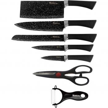 MAXELLPOWER Set DE 5 Cuchillos Tijeras PELADOR Copper Stone Juego ESMALTADOS Acero Garantia