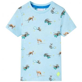 Camiseta infantil azul claro melange 116