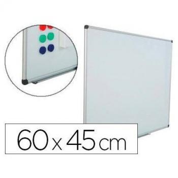 Pizarra blanca Rocada acero vitrificado magnetico marco aluminio y cantoneras pvc 60x45