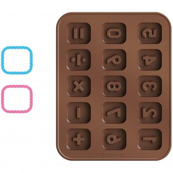 Molde de silicona para chocolate con números y signos Tescoma