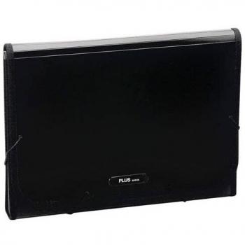 Plus Office 180411 - Carpeta clasificadora A4 premium con 12 compartimentos, color negro