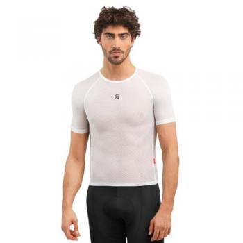 Camiseta Interior de Ciclismo para Hombre Clout Siroko Blanca de Manga Corta