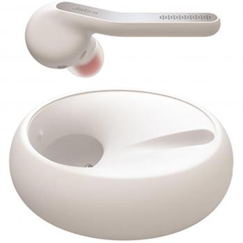 Jabra Eclipse - Auricular ultra ligero con Bluetooth, base cargadora, color blanco