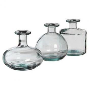 Botella de Cristal Transparente Simone Ø14cm x 12cm - Modelos Surtidos