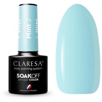Esmalte semipermanente Soak off Claresa - Tono 02: Mint, UV/LED, 5 g