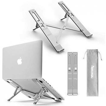 NEWWAY - Soporte Ordenador PC Portátil - Aluminio Regulable - Refrigerador Ergonómico Ligero - Compatible MacBook Dell Lenovo Asus HP Otros portátiles Tablets 14 pulgadas-Almohadillas antideslizantes