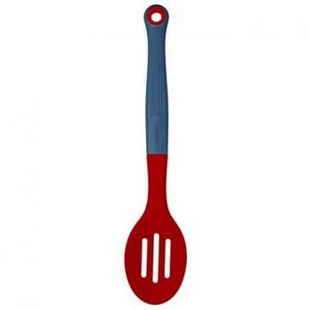 Colourworks CWBRSLTSPNRED - Cuchara ranurada, Silicona, color Cereza