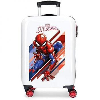 Marvel Spiderman Geo Maleta de cabina Rojo 34x55x20 cms Rígida ABS Cierre combinación 34L 2,6Kgs 4 Ruedas Dobles Equipaje de Mano
