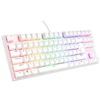 Teclado Mecánico Gaming Genesis Thor 303 TKL RGB Blanco Outemu Peach Silent