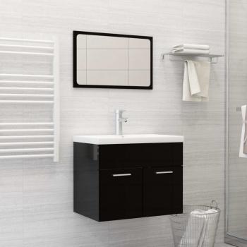 Juego de muebles de baño negro pulido en conglomerado