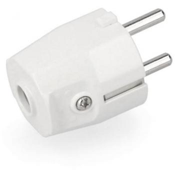 Clavija Schuko 2P+T frontal 16A Blanca Retractilada