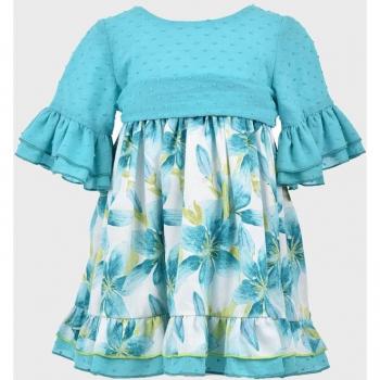 Vestido de bebé con volantes y diseño de flores
