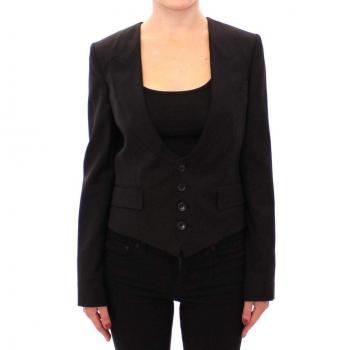Dolce & Gabbana Black Silk Scarf Back Blazer Jacket - IT40|S, Female, Size: XS, Silk Blend