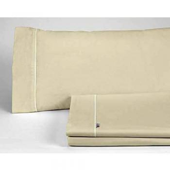 ESTELIA - Juego de sábanas Liso Color Piedra - Cama de 180