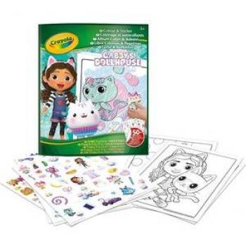 Libro para colorear con stickers La casa de Gabby 04-7025 CRAYOLA - incluye páginas para colorear, stickers temáticos de la serie Gabby's Dollhouse, papel de alta calidad, diseño atractivo para niños