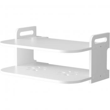 Soporte de Montaje en Pared Moderno para Reproductor de DVD y Enrutador Grueso, Estante Doble Capa Fácil de Instalar para Almacenamiento en el Hogar