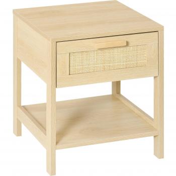 Mesita de Noche Homcom con Cajón Vintage Natural