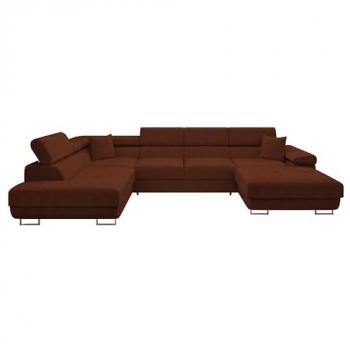 Sofá rinconero Comfivo S103, con función de descanso y caja de ropa de cama, 346x203x70cm