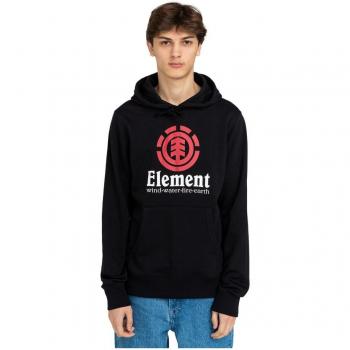 Element FLINT BLACK Men's Hoodie - Black Vertical Design with Kangaroo Pocket