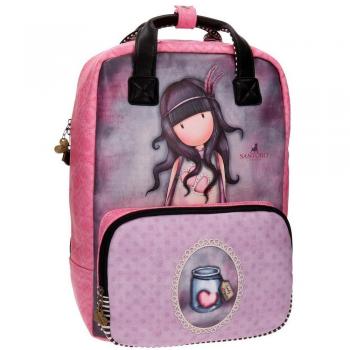 Gorjuss Jac Of Hearts Mochila, 40 cm, 12.76 Litros, Rosa