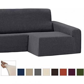 Eiffel Textile Adaptable Lavable Funda Brazo, Poliéster, Gris, Chaise Longue Largo Derecha