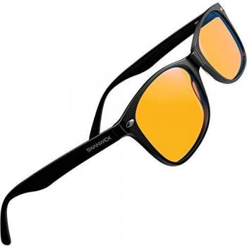 Swanwick Night Swannies Classic - 99.99% Superior Blue Light Blocking Computer Glasses for Better Night Sleep and Reduce Eyestrain -