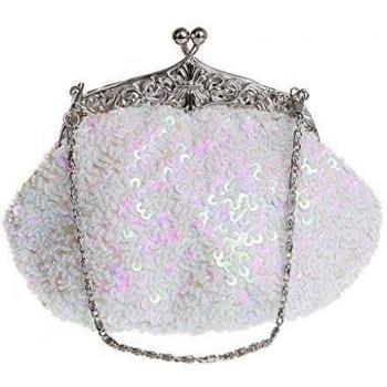Heyjewels - Bolso de asas de Satén para mujer talla única, Blanco