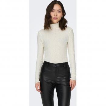 Top Only Kisser beige de manga larga para mujer
