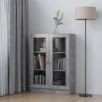 Vitrina de aglomerado gris hormigón 82,5x30,5x115 cm