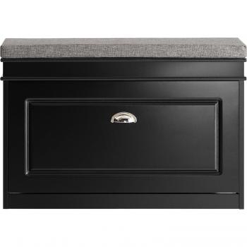 Banco Zapatero Organizador de Zapatos SoBuy FSR82-K-SCH, color negro, dimensiones 61 x 24 x 51 cm, con 1 solapa