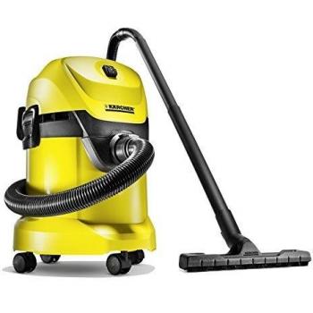 Aspirador Multiuso Kärcher WD3, Sin Bolsa, Seco y Húmedo, 1000W, Capacidad de 17 Litros, Negro/Amarillo