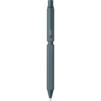 Multipen 3 en 1 Rhodia Naranja - 2 plumas estilográficas 0,5 mm (negro y rojo) + 1 portaminas gráfico 0,5 mm, cuerpo hexagonal de aluminio cepillado