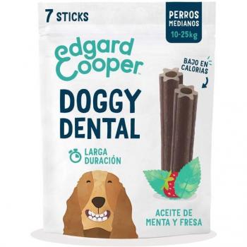 Edgard & Cooper Dental Sticks Menta y Fresa para Perros Medianos - Multipack 8 x 7 Sticks