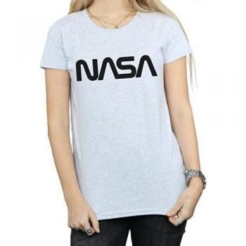 Camiseta Moderna con Logo NASA para Mujer XXL Gris
