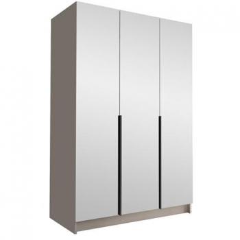 Armario Atlanta 203, Cachemira y Negro, 215x150x58cm, Puertas con Bisagras