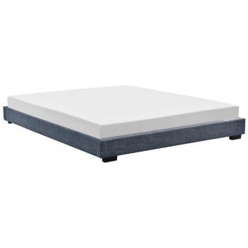 Cama doble tapizada en piel sintética Corium con colchón de espuma fría 180 x 200 cm - Gris oscuro