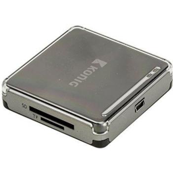 König CSU2ACR100BL - Lector de Tarjetas de Memoria, USB 2.0