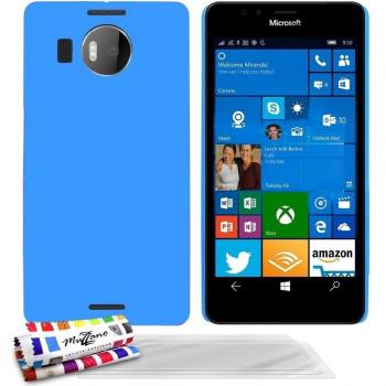Carcasa Rigida Ultra-Slim MICROSOFT LUMIA 950 XL [Le Pearls Premium] [Azul lago] de MUZZANO + 3 Pelliculas de Pantalla UltraClear + ESTILETE y PAÑO MUZZANO REGALADOS - La Protección Antigolpes ULTIMA, ELEGANTE Y DURADERA para su MICROSOFT LUMIA 950 