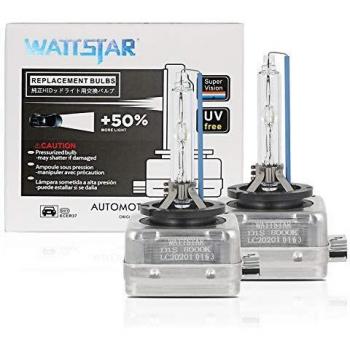 Bombillas para faros delanteros Wattstar, D1S 35W 8000K Bombillas para luz exterior blanca fría, Bombilla para faros delanteros HID de xenón, IP68 a prueba de agua