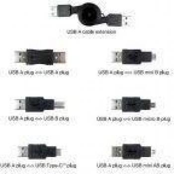 Vivanco L-Adapt. Cable RETRÁCTIL 6 EN 1 0,75M Negro