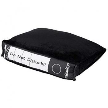 Cojín de Oficina Relaxdays en Forma de Archivador, Negro, Decorativo y Cómodo, Ideal para Power Nap, 7 x 31 x 28 cm