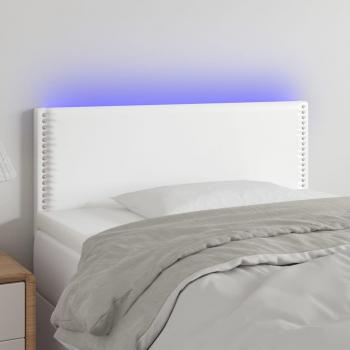 Cabecero LED blanco 100x5x78/88 cm en cuero sintético