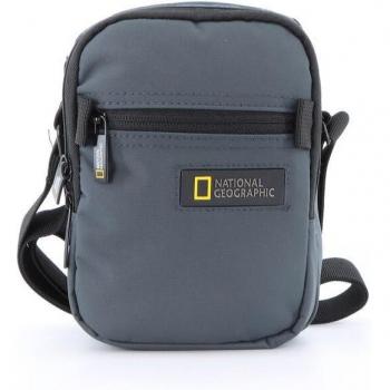 Bandolera National Geographic Mutation Gris, Recycled PET, 2L, 13.5x8x18 cm con Cierre de Cremallera