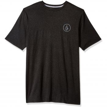 Volcom Rash Guard Lido Heather S/S Gris Rash Guard Hombre, Primavera/Verano, Hombre, Color Gris Oscuro Jaspeado, tamaño Small