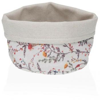 Panera Tejido Beige con Estampado Florecillas Multicolor Evy 17x14x10 cm