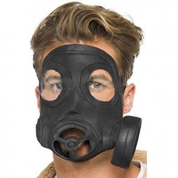 Smiffy's 24211 Máscara de Gas, Negra, Latex, Tamaño Único