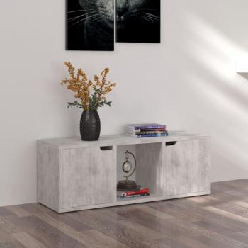 Mueble TV madera de ingeniería vidaXL 88,5x27,5x30,5 cm, Mueble de salón aglomerado hormigón gris