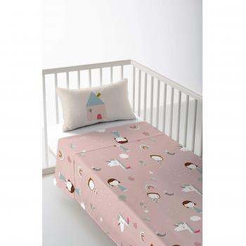 Haciendo el Indio S2800683 Juego de Sábanas White Unicorn, Cuna de 60, Multicolor, 100 x 130 cm