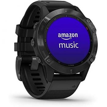 Garmin Fenix ​​6 Pro, reloj GPS multideporte definitivo, funciones de mapeo, música, monitoreo de ritmo ajustado por grado y sensores de pulso, negro con banda negra